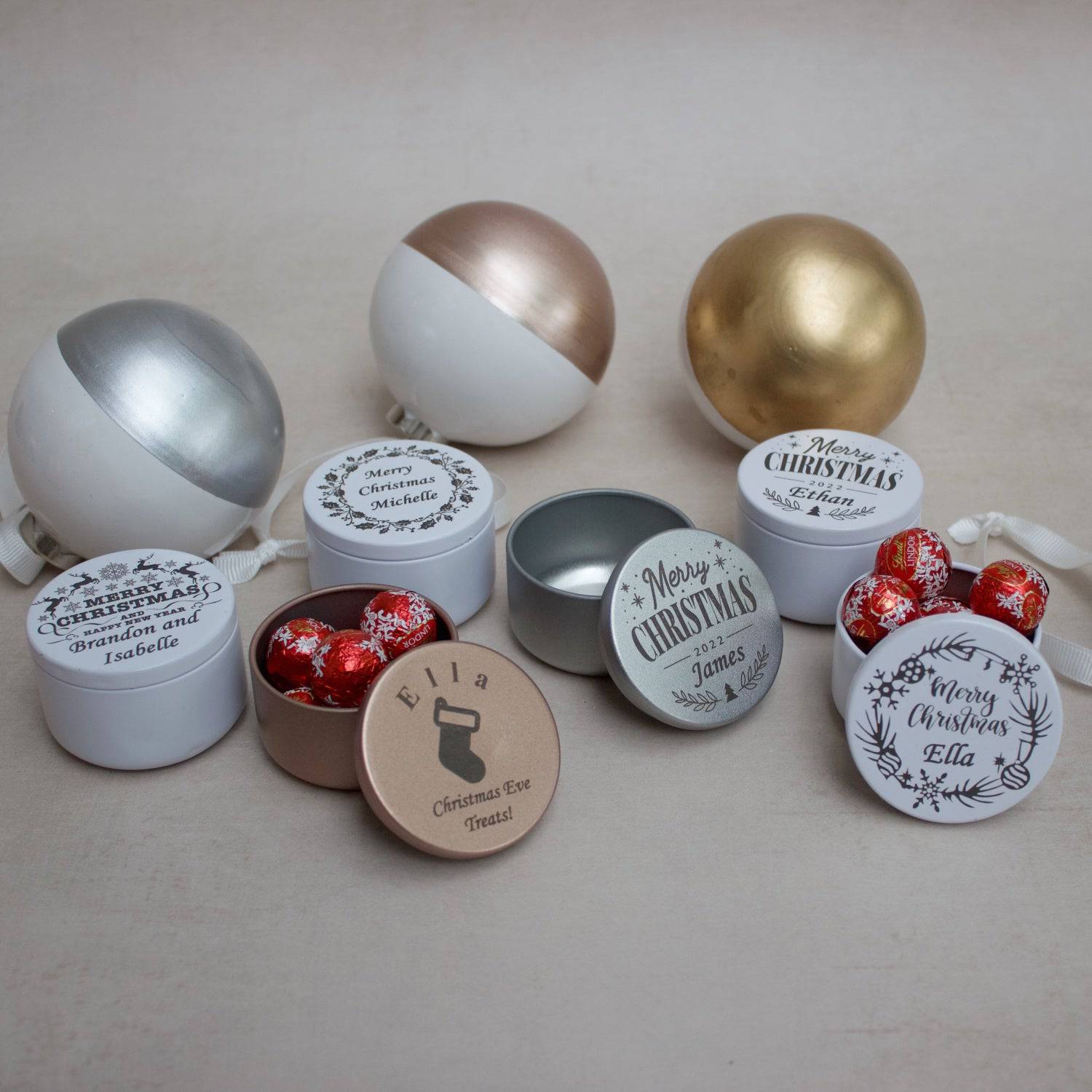 Christmas Personalised Metal Trinket Tins - MYLEE London