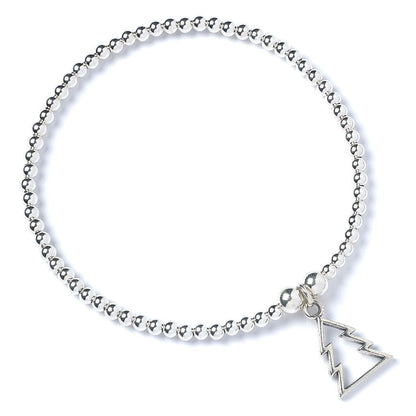 Christmas Tree on Silver Ball Bead Bracelet - MYLEE London
