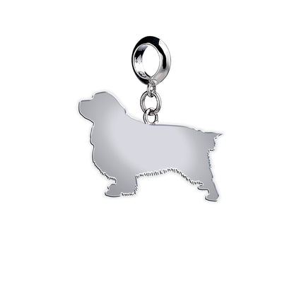 Clumber Spaniel Silhouette Silver Charm - MYLEE London