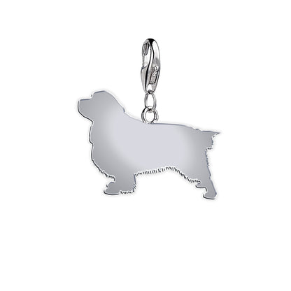 Clumber Spaniel Silhouette Silver Charm - MYLEE London