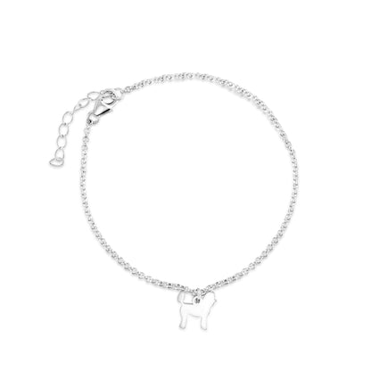 Cockapoo Silhouette Chain Bracelet - Personalised - Sterling Silver - MYLEE London