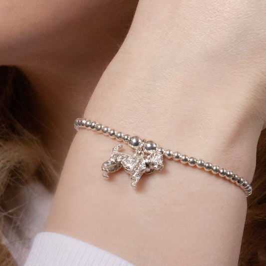 Cockapoo Silver Ball Bead Bracelet - Personalised - MYLEE London