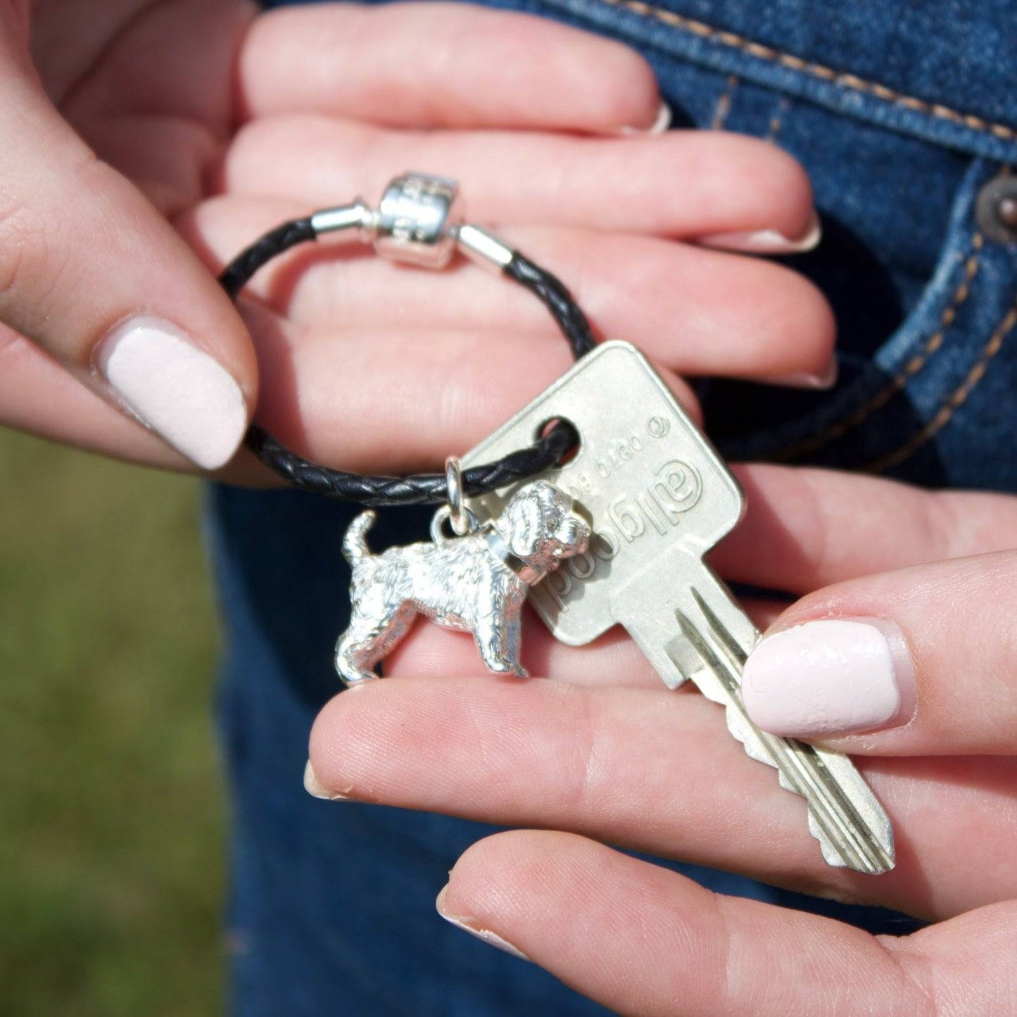 Cockapoo Silver Keyring - Personalised - MYLEE London