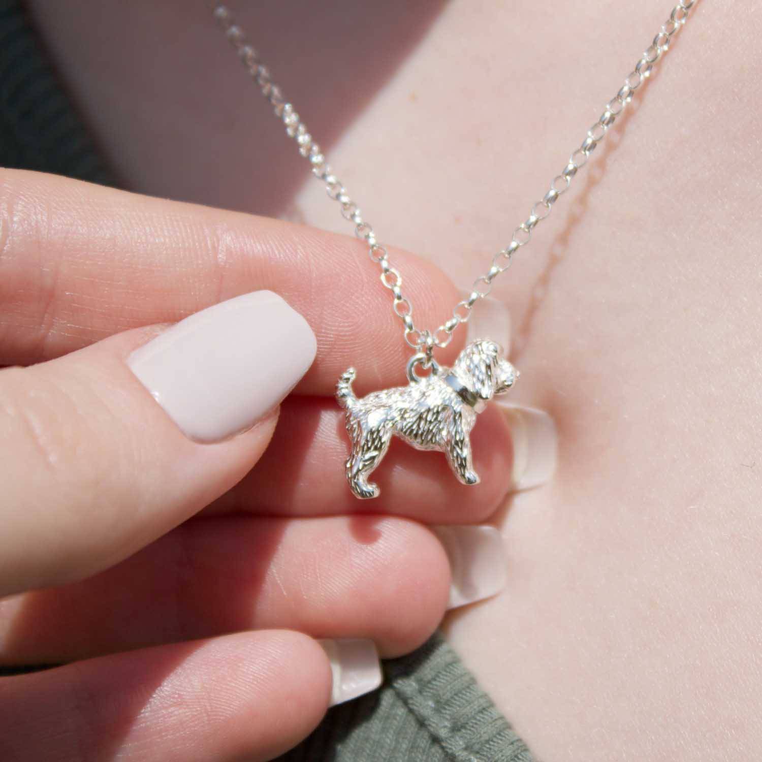 Cockapoo Silver Necklace - Personalised - MYLEE London