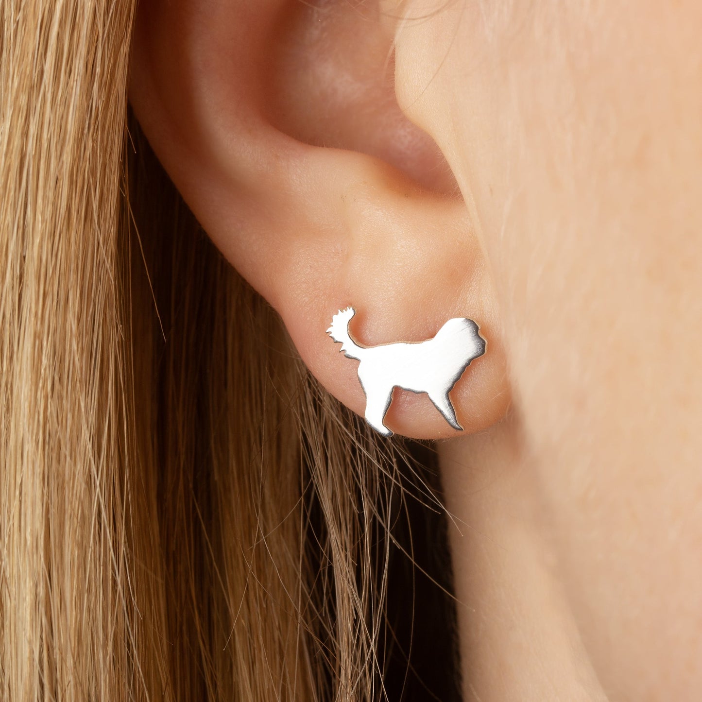 Cockapoo Silver Stud Earrings - MYLEE London