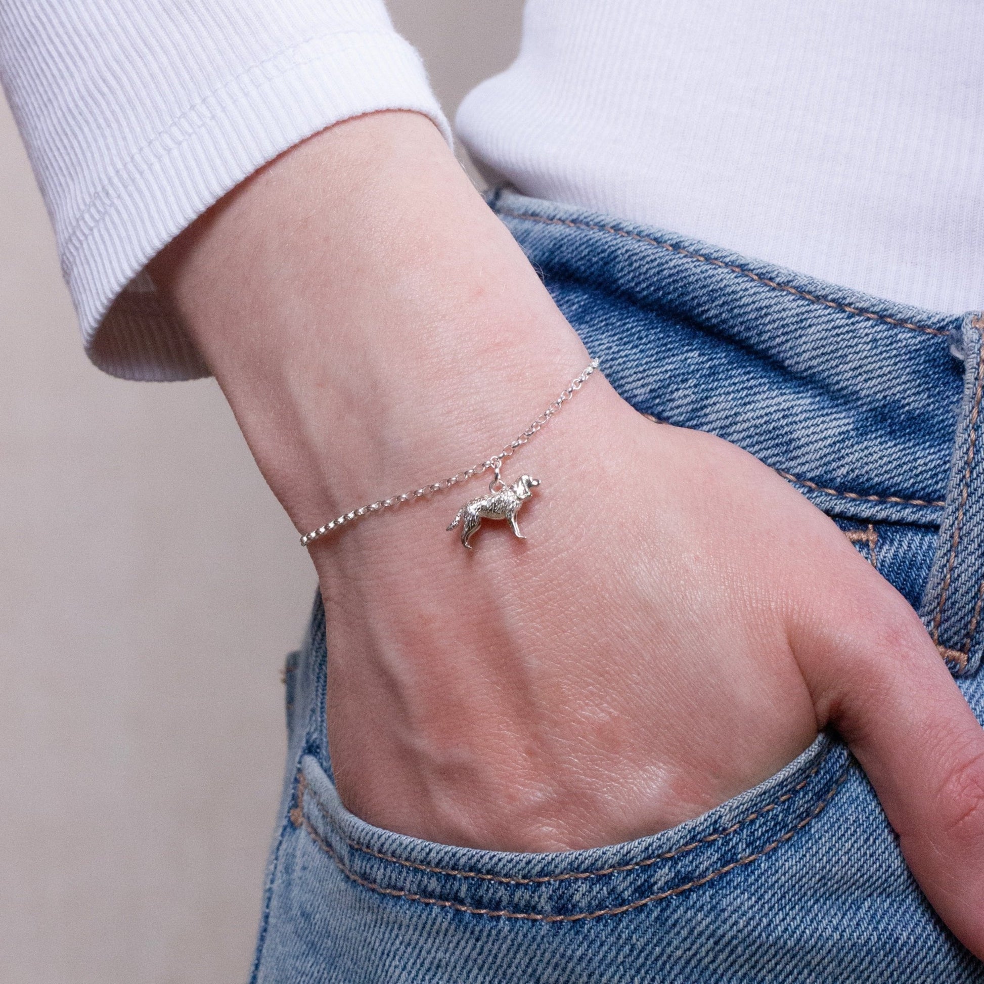 Cocker Spaniel Chain Bracelet - Personalised - Sterling Silver - MYLEE London