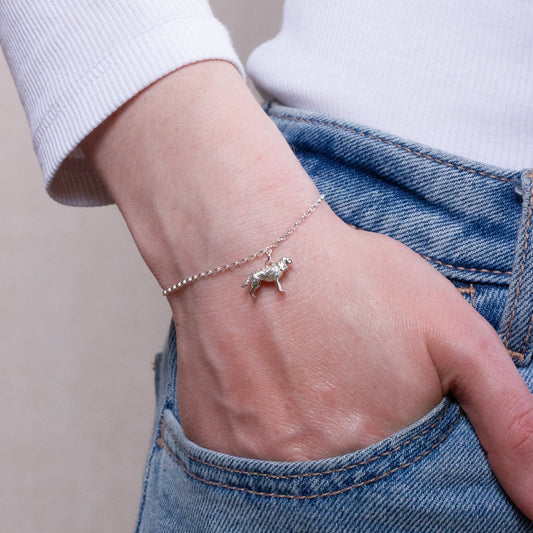 Cocker Spaniel Chain Bracelet - Personalised - Sterling Silver - MYLEE London