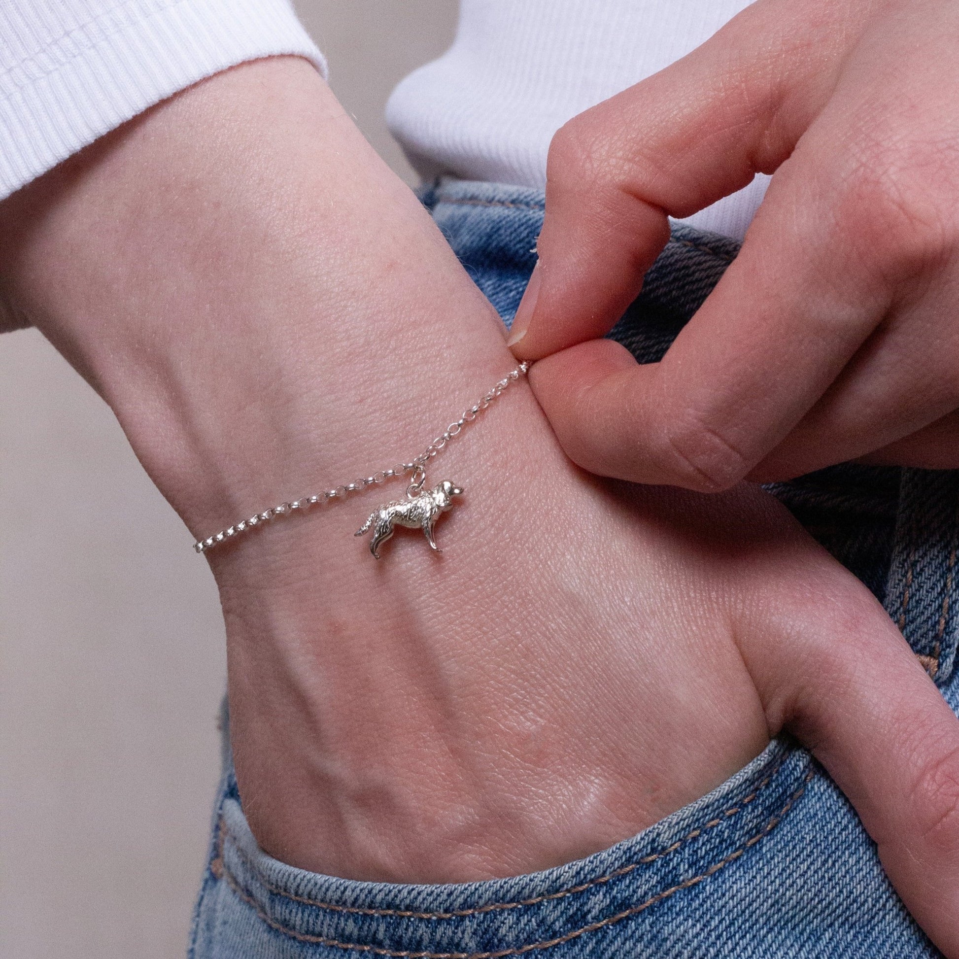 Cocker Spaniel Chain Bracelet - Personalised - Sterling Silver - MYLEE London
