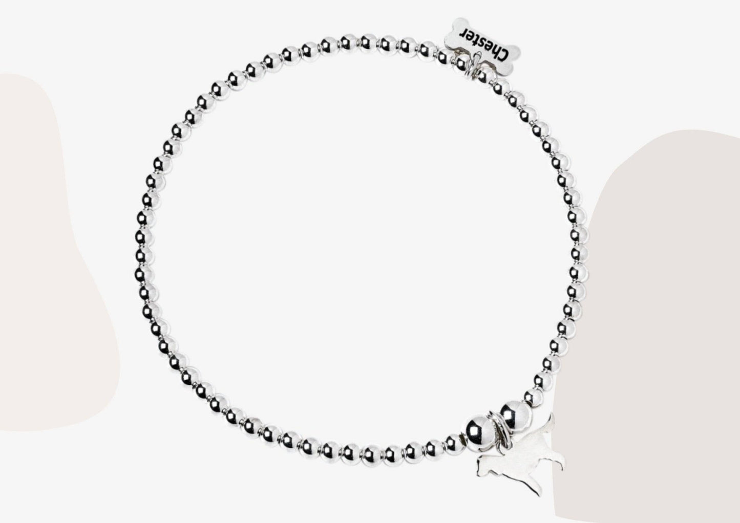 Cocker Spaniel Silhouette Ball Bead Bracelet - Personalised - MYLEE London