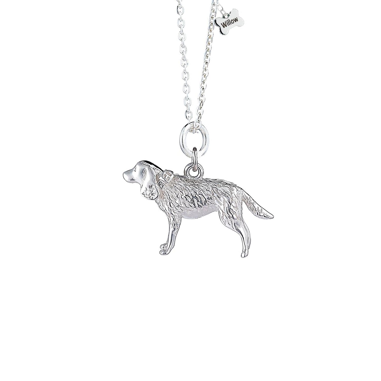 Cocker Spaniel Silver Necklace - Personalised - MYLEE London