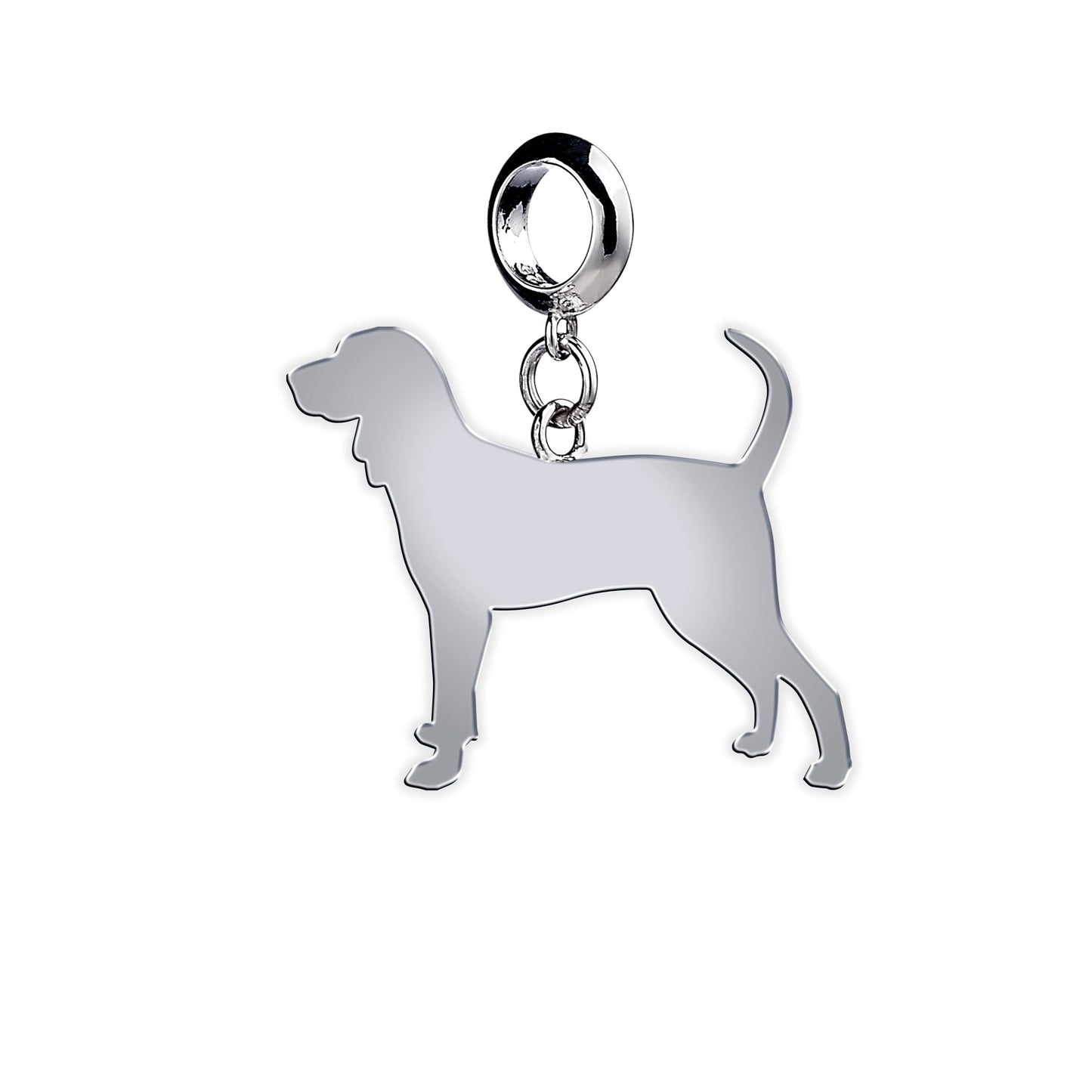 Coonhound Silhouette Silver Charm - MYLEE London