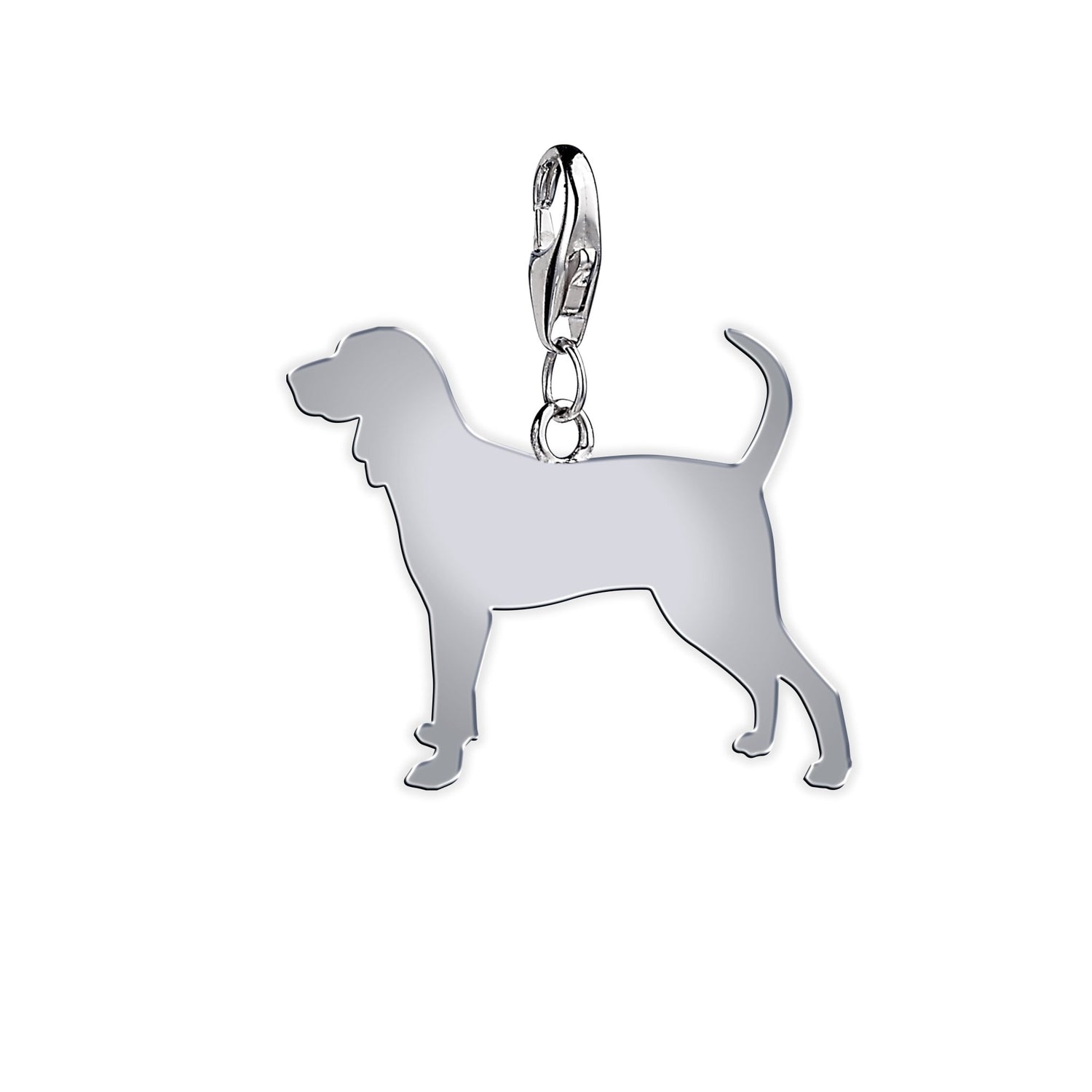 Coonhound Silhouette Silver Charm - MYLEE London