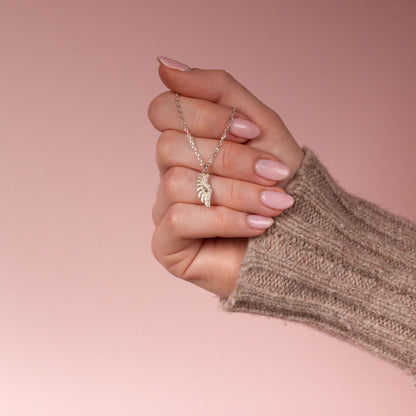Crystal Angel Wing Necklace - Sterling Silver - MYLEE London