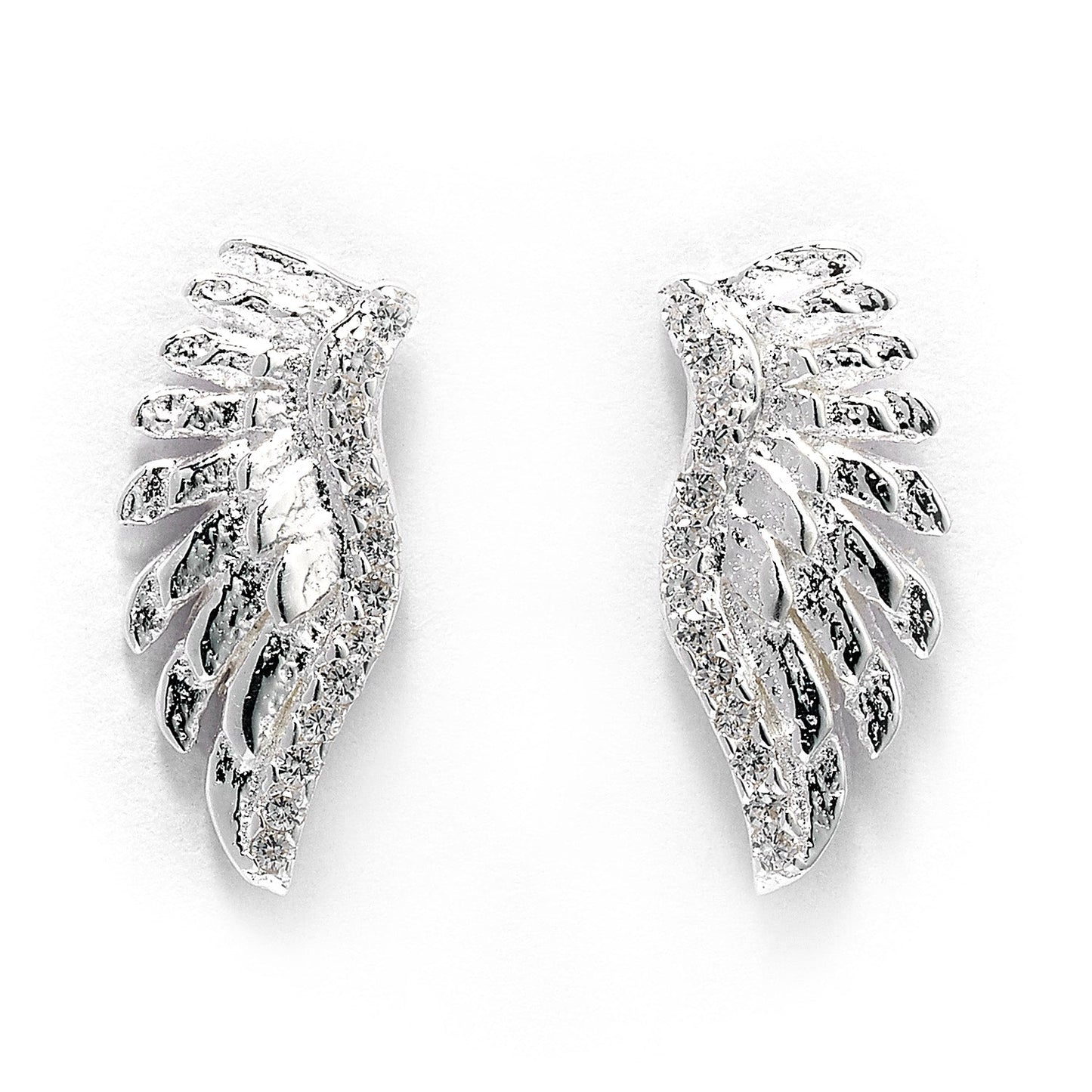 Crystal Angel Wing Stud Earrings - MYLEE London