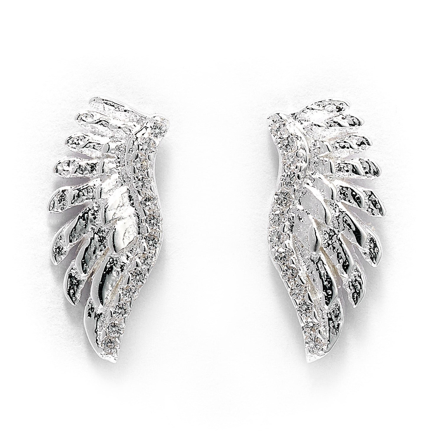 Crystal Angel Wing Stud Earrings - MYLEE London