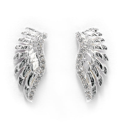 Crystal Angel Wing Stud Earrings - MYLEE London