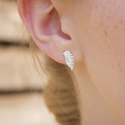 Crystal Angel Wing Stud Earrings - MYLEE London