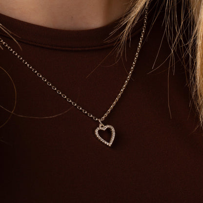 Crystal Heart Necklace - Sterling Silver - MYLEE London