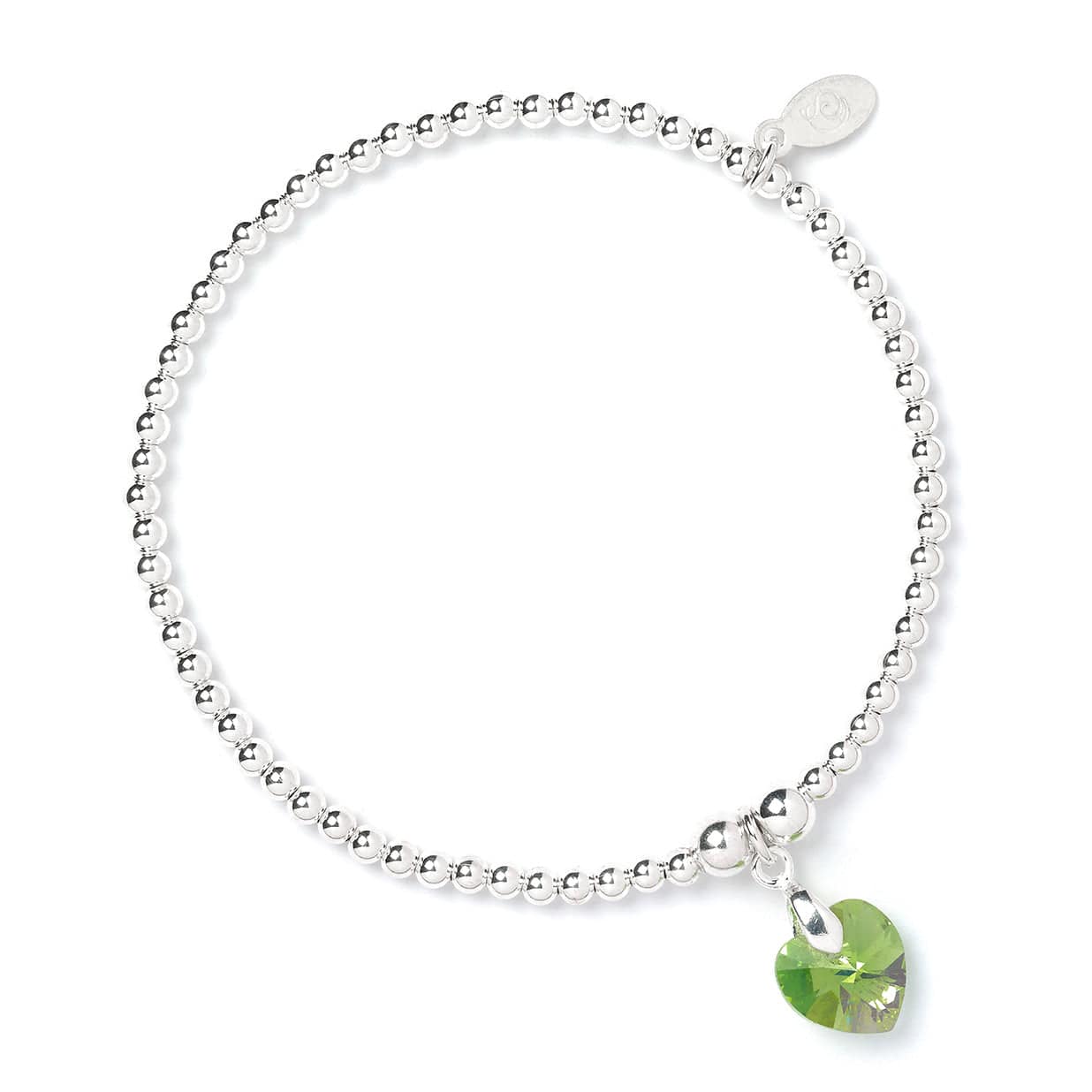 Crystal Hearts on Silver Ball Bead Bracelet - MYLEE London