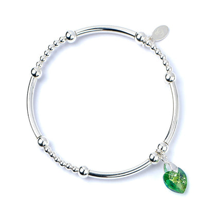 Crystal Hearts on Silver Ball & Noodle Bead Bracelet - MYLEE London