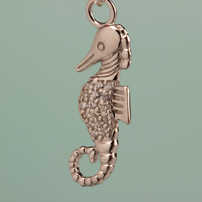 Crystal Seahorse Necklace - Sterling Silver - MYLEE London