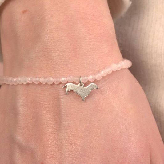 Dachshund Silhouette Crystal Bracelet - Personalised - MYLEE London