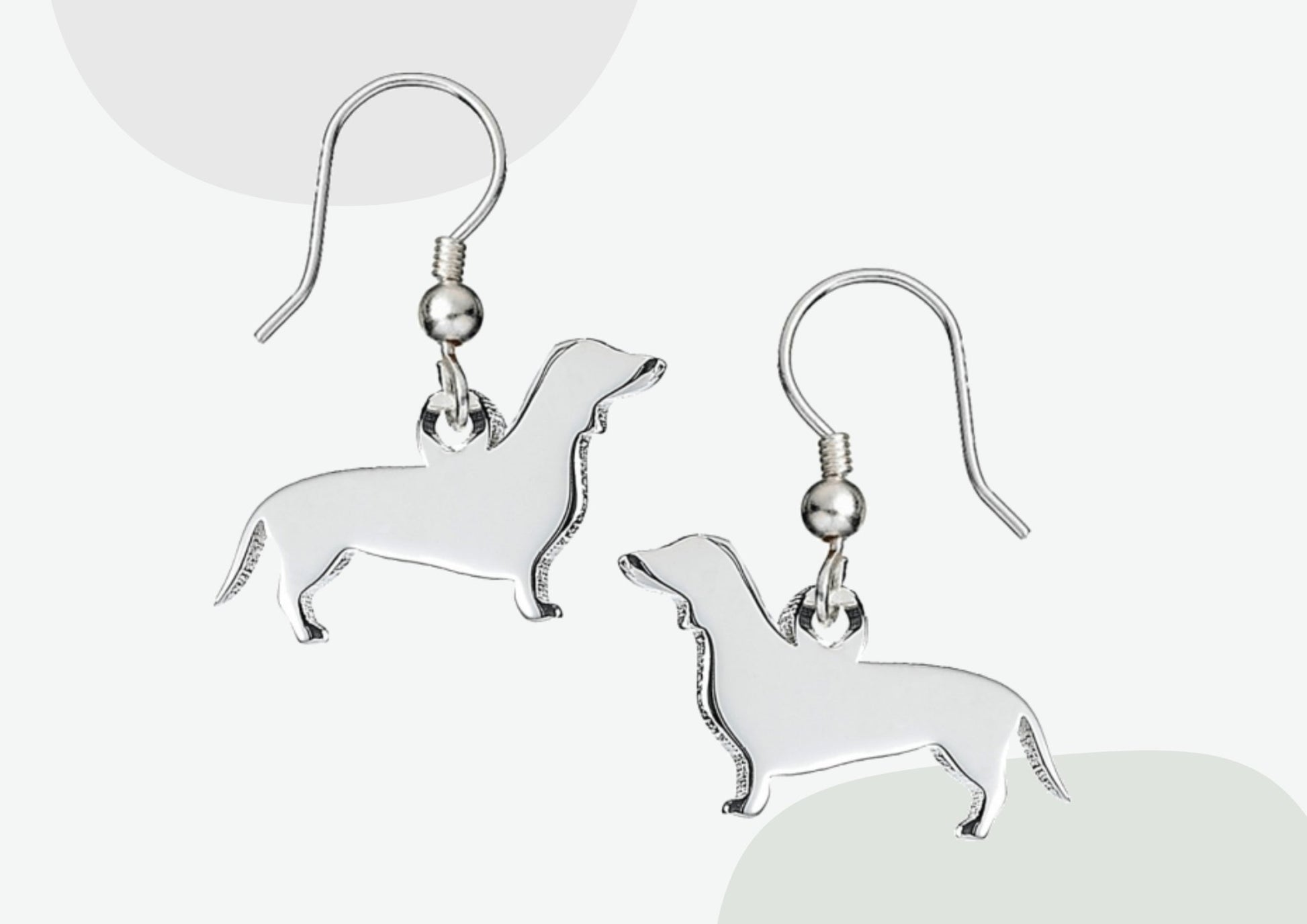 Dachshund Silhouette Silver Earrings - MYLEE London