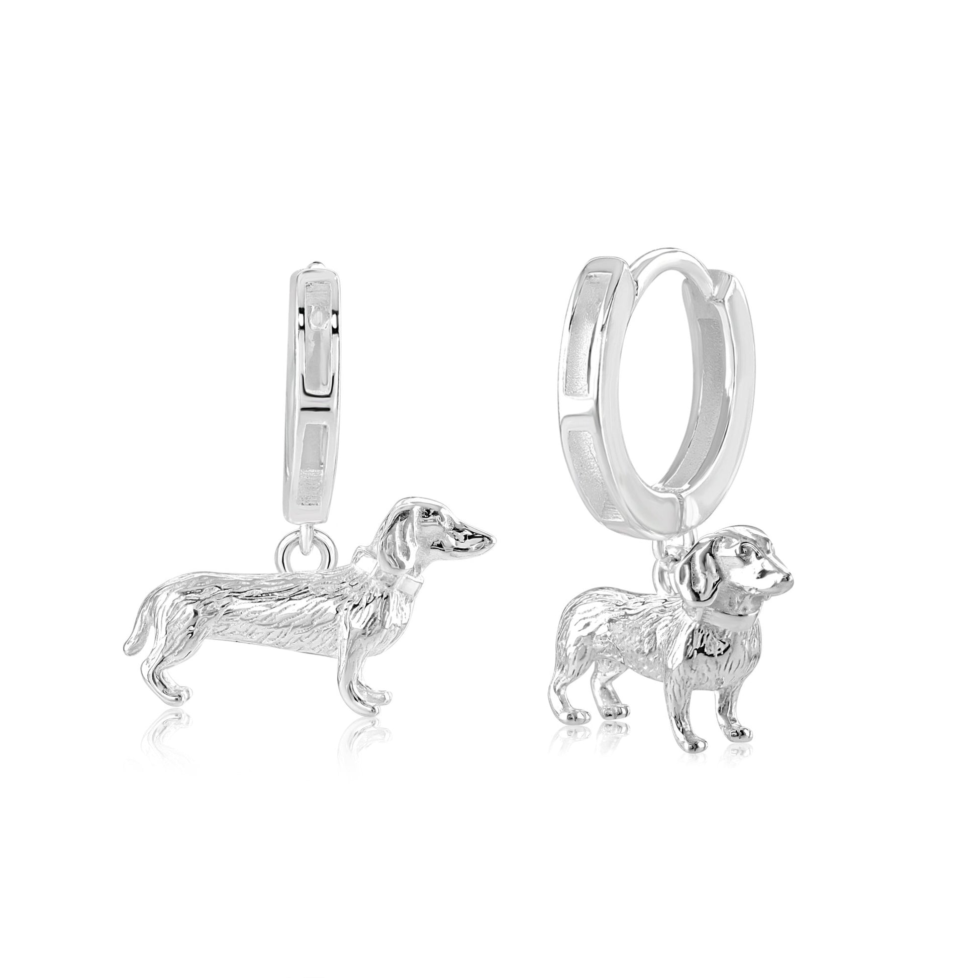 Dachshund Silver Earrings - MYLEE London