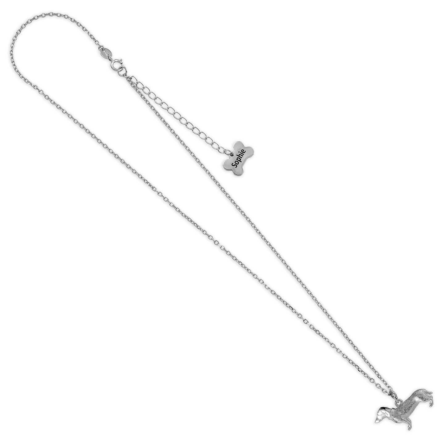 Dachshund Silver Necklace - Personalised - MYLEE London