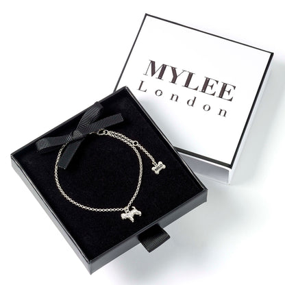 Dainty Chain Bracelet with Pet Charm - Personalised - Sterling Silver - MYLEE London