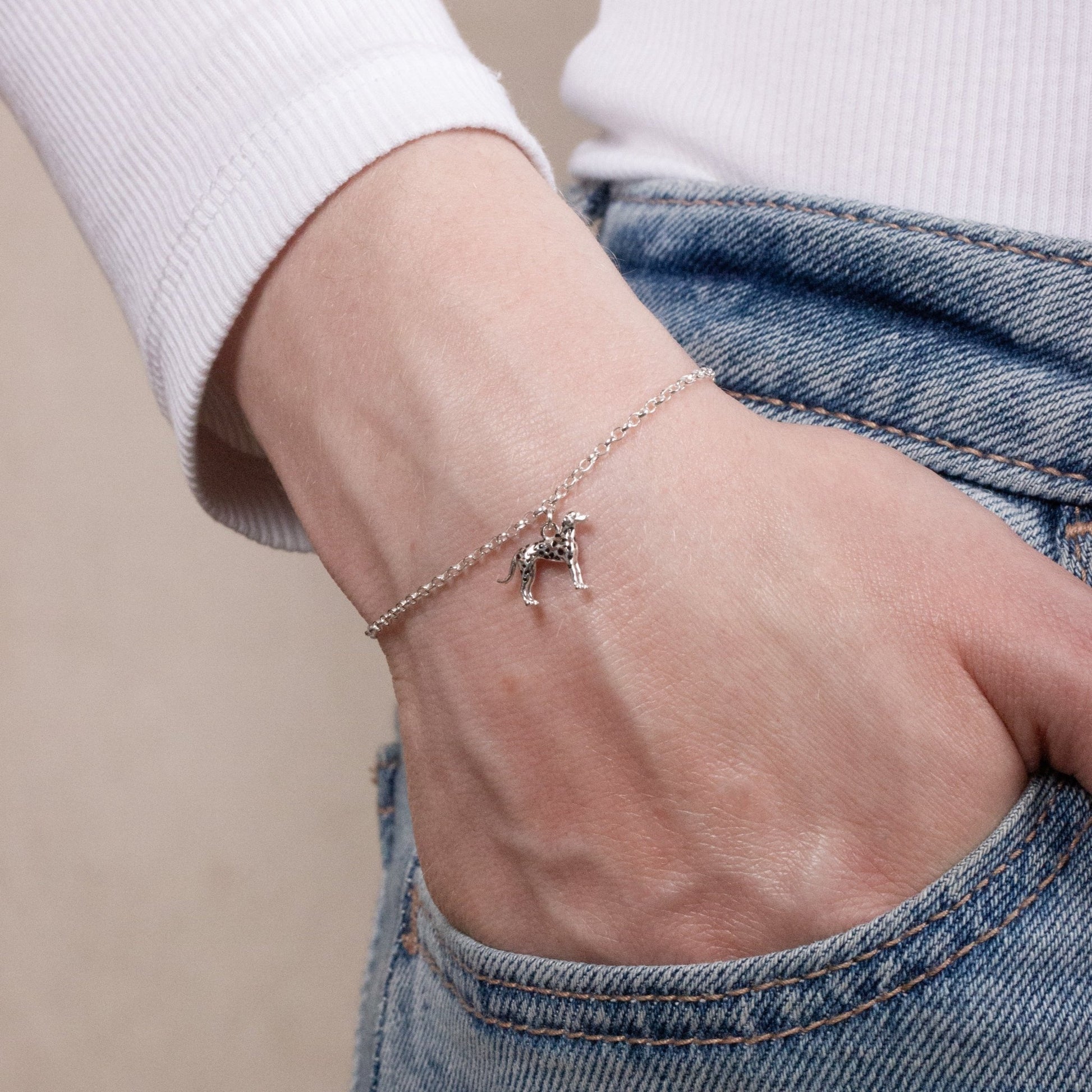 Dalmatian Dainty Chain Bracelet - Personalised - Sterling Silver - MYLEE London