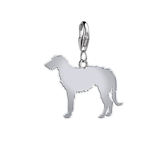 Deerhound Silhouette Silver Charm - MYLEE London