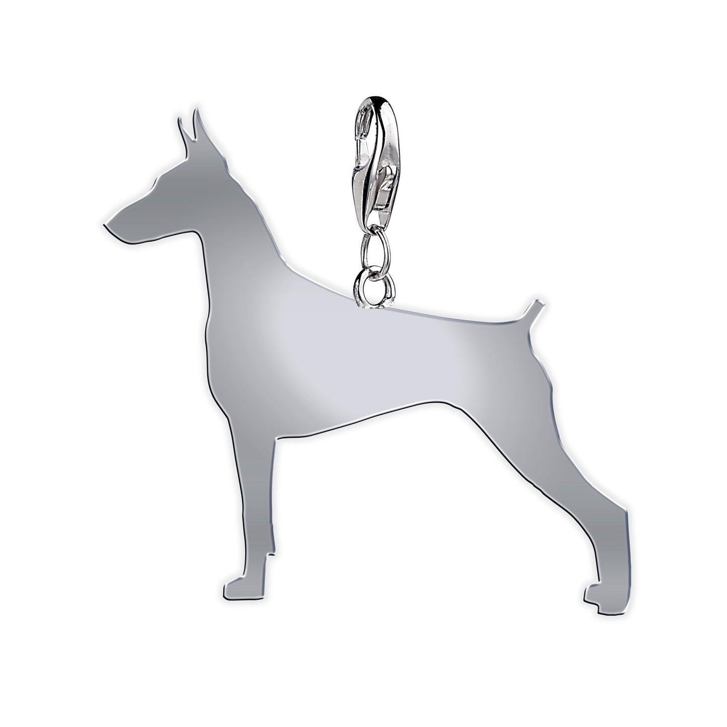 Dobermann Silhouette Silver Charm - MYLEE London