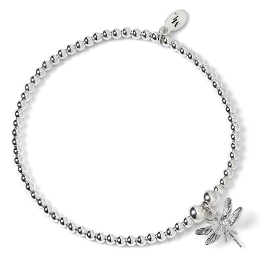 Dragonfly on Silver Ball Bead Bracelet - MYLEE London