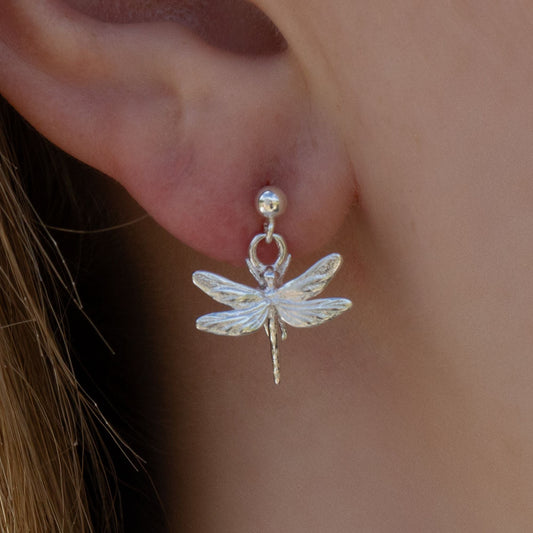 Dragonfly Silver Earrings - MYLEE London