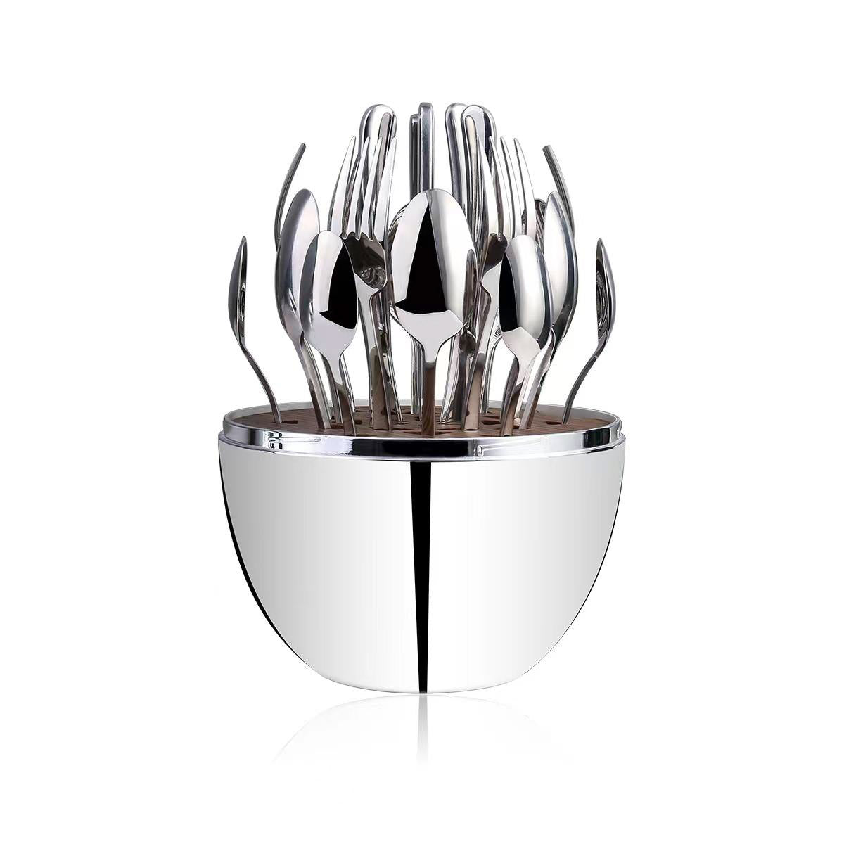 Egg Shaped 24 Piece Cutlery Set - Personalised - MYLEE London