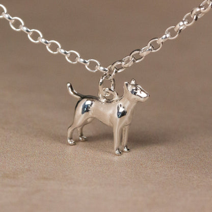English Bull Terrier Dainty Chain Bracelet - Personalised - Sterling Silver - MYLEE London