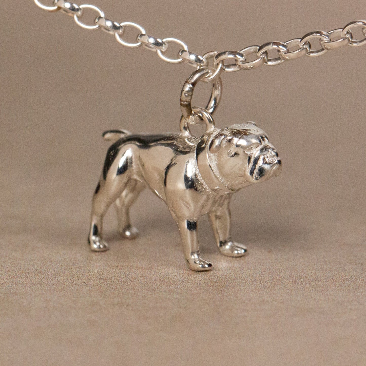 English Bulldog Chain Bracelet - Personalised - Sterling Silver - MYLEE London