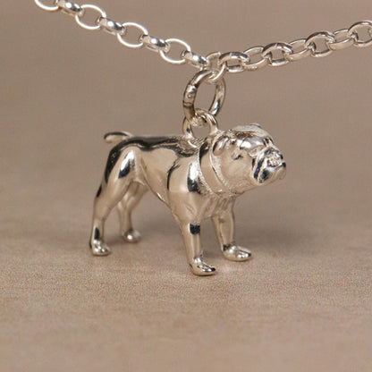 English Bulldog Chain Bracelet - Personalised - Sterling Silver - MYLEE London