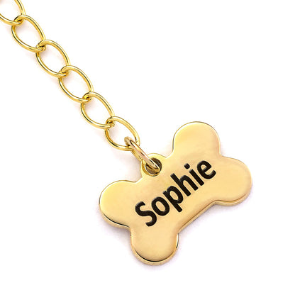 English Bulldog Gold Necklace - Personalised - MYLEE London