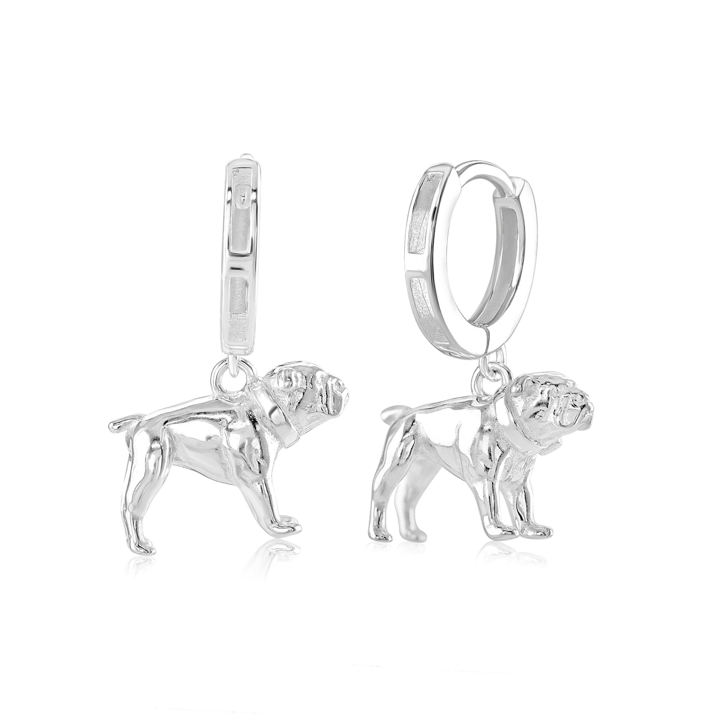 English Bulldog Silver Earrings - MYLEE London