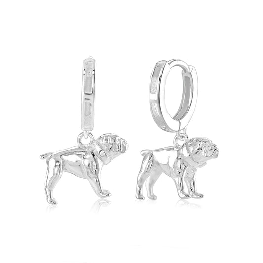 English Bulldog Silver Earrings - MYLEE London