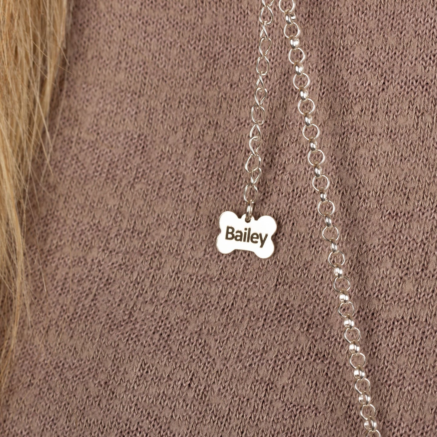 Extra Large Bichon Frise Silver Necklace - Personalised - MYLEE London