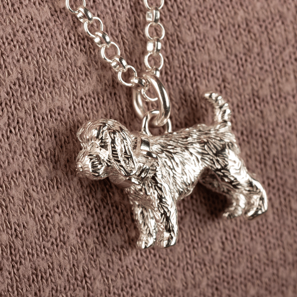 Extra Large Cockapoo Silver Necklace - Personalised - MYLEE London