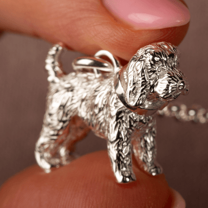 Extra Large Cockapoo Silver Necklace - Personalised - MYLEE London