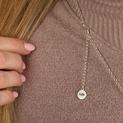 Extra Large Tortoise Silver Necklace - Personalised - MYLEE London