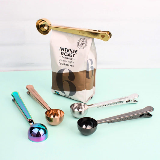 Father's Day Personalised Coffee Spoon and Bag Clip - MYLEE London