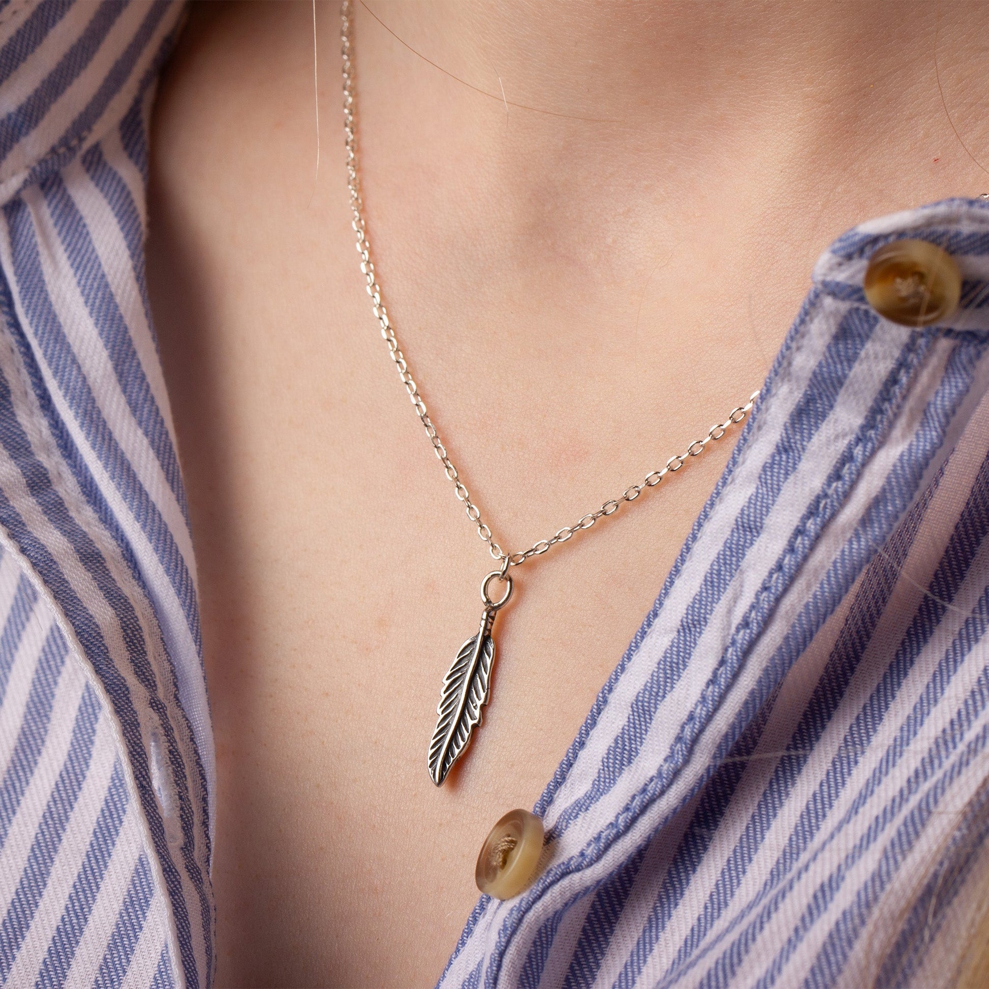 Feather Necklace - Sterling Silver - MYLEE London