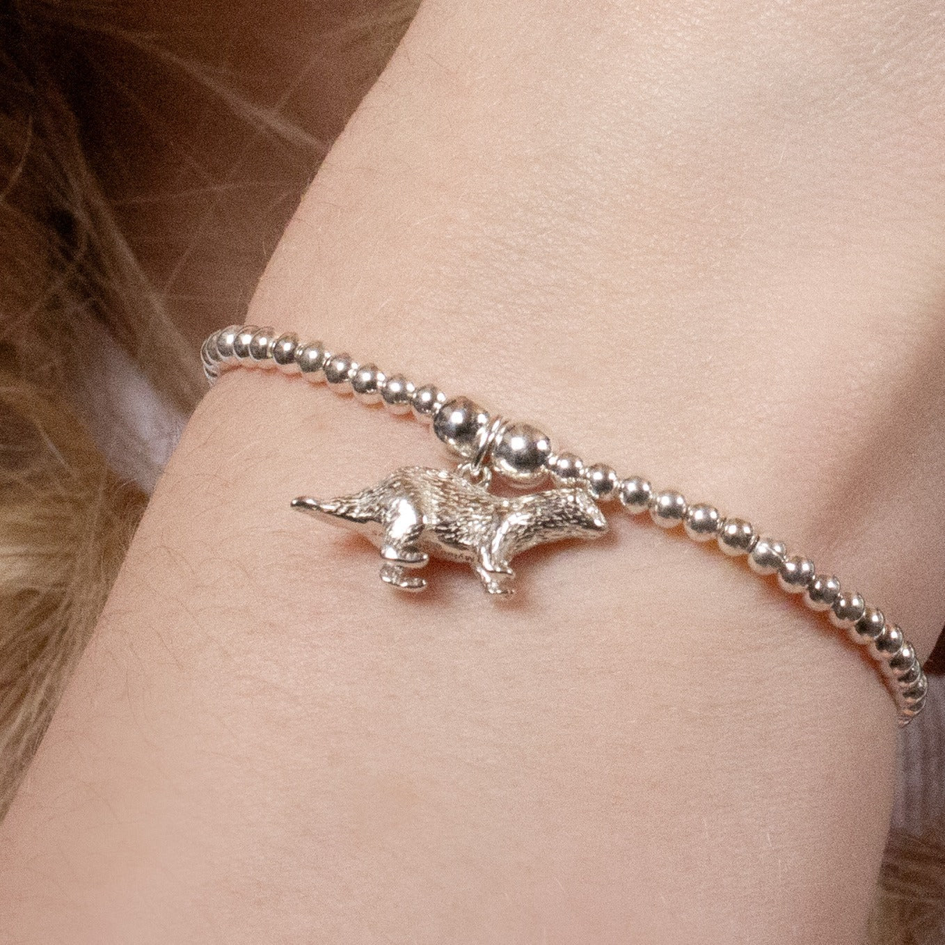 Ferret Silver Ball Bead Bracelet - Personalised - MYLEE London