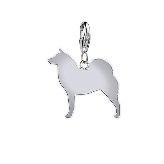 Finnish Spitz Silhouette Silver Charm - MYLEE London